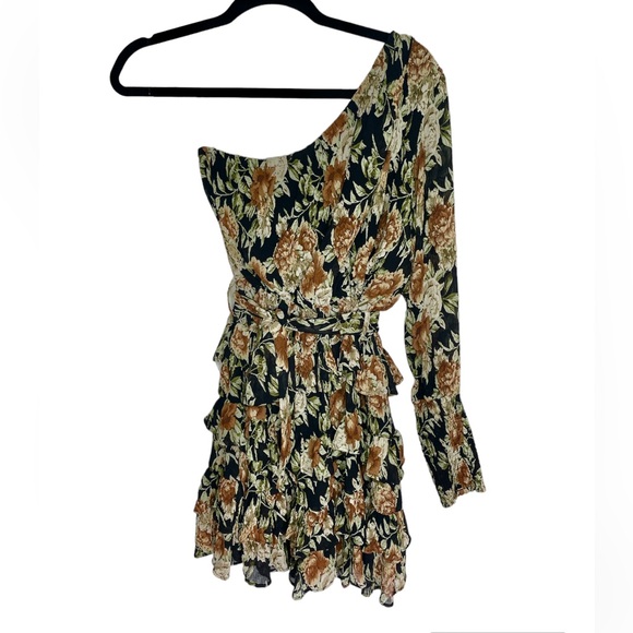 Floral One-shoulder Mini Dress Size 6 - Picture 7 of 7